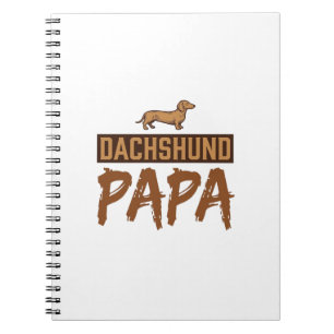 Dachshund Papa Vintage Engraving Dog Dad Design_1 Notebook