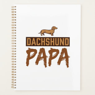 Dachshund Papa Vintage Engraving Dog Dad Design_1 Planner