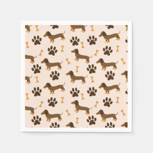 Dachshund Paper Napkins, Wiener Dog Party Supplies Napkin