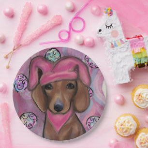 Dachshund paper plate