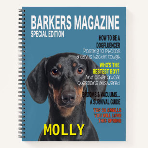 Dachshund Parody Magazine Cover Notebook