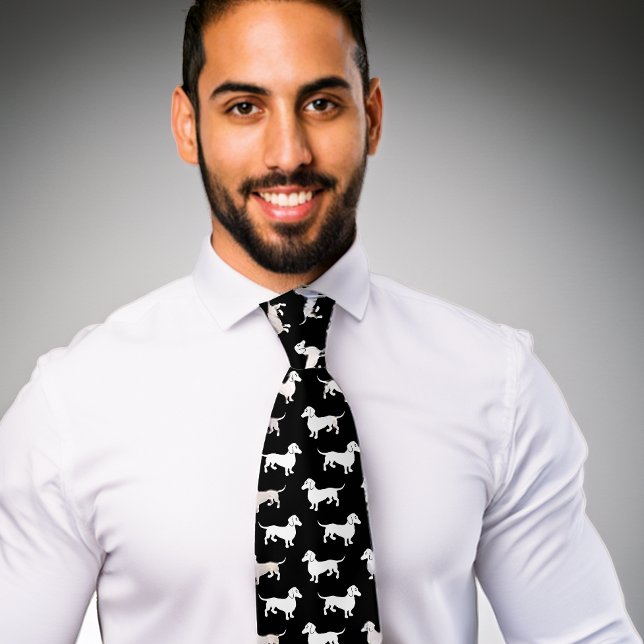 Dachshund Pattern Black Tie Doxie Dog (Creator Uploaded)