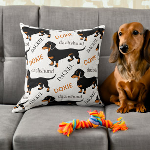 Dachshund Pattern Cushion