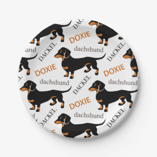 Dachshund Pattern Paper Plate