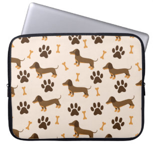 Dachshund Pattern: Vintage Print Design Laptop Sleeve