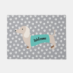  Dachshund Paw Print Doormat