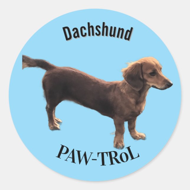 Dachshund Paw-trol Classic Round Sticker (Front)