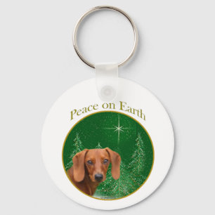 Dachshund Peace Key Ring