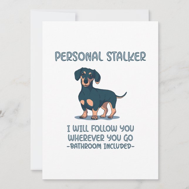 Dachshund Personal Stalker Holiday Card (Front)