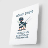 Dachshund Personal Stalker Square Wall Clock (Angle)
