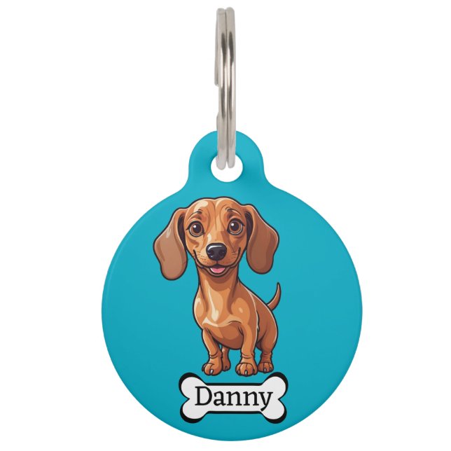 Dachshund Personalise Pet ID Tag (Front)