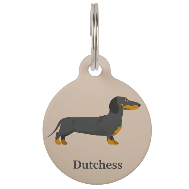 Dachshund Personalise Pet Tag (Front)