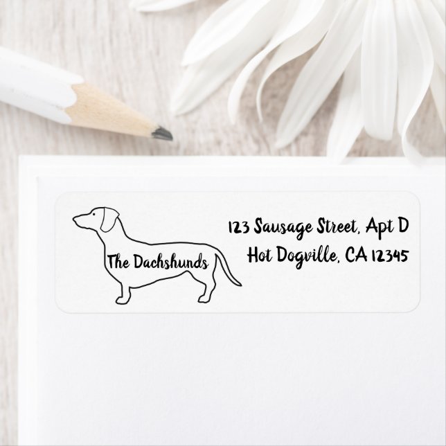 Dachshund Personalised Return Address (Insitu)