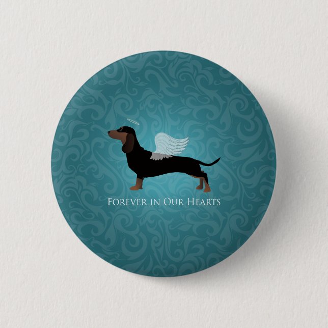 Dachshund - Pet Loss Memorial Design 6 Cm Round Badge (Front)