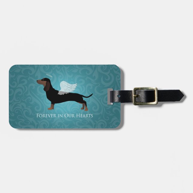 Dachshund - Pet Loss Memorial Design Luggage Tag (Front Horizontal)