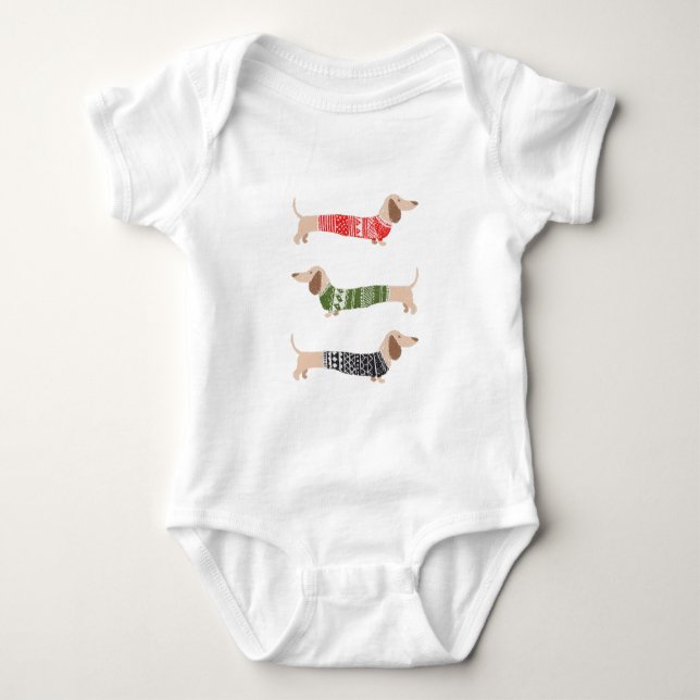 Dachshund Pet Ugly Black Christmas Sweater Funny (Front)
