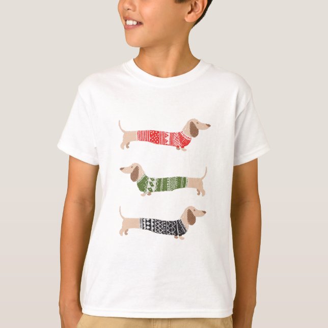 Dachshund Pet Ugly Black Christmas Sweater Funny (Front)
