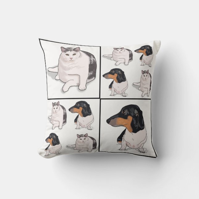 Dachshund Pillow, Boogie and Nubbie Pillow (Front)