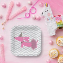 Dachshund Pink Tutu Wiener Dog Party Plates