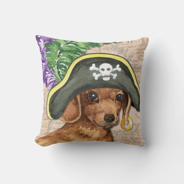 Dachshund Pirate Cushion (Front)