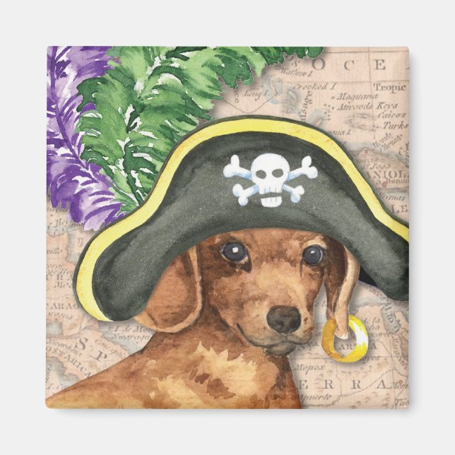 Dachshund Pirate Magnet (Front)