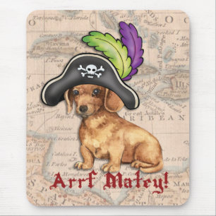 Dachshund Pirate Mouse Mat