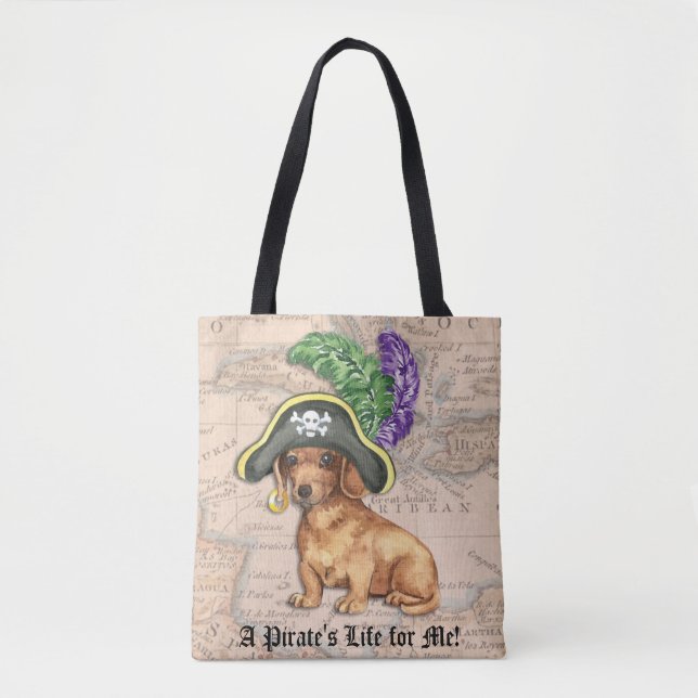 Dachshund Pirate Tote Bag (Front)