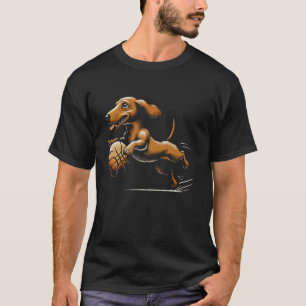 Dachshund Playing Basketball Joyful Game T-Shirt