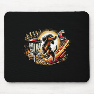 Dachshund Playing Disc Golf Sports Frolfer Athlete Mouse Mat