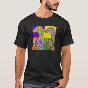 Dachshund Pop Art Retro Weiner Dog Distressed Pet T-Shirt