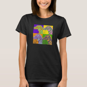Dachshund Pop Art Retro Weiner Dog Distressed Pet T-Shirt