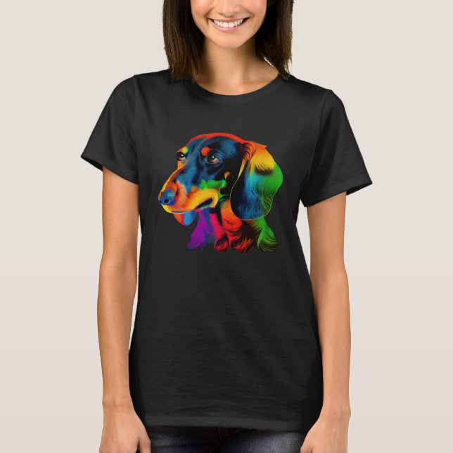 Dachshund Pop Colorful  Dachshund T-Shirt (Front)