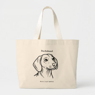 Dachshund Portrait Large Tote Bag