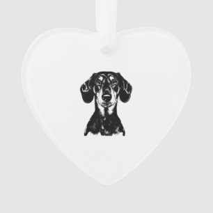 Dachshund Portrait  Minimalist Apparel Ornament