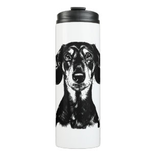Dachshund Portrait Minimalist Apparel Thermal Tumbler