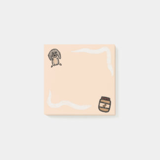 dachshund post-it notes with peanut butter