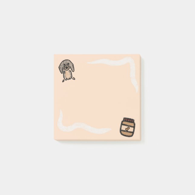 dachshund post-it notes with peanut butter (Front)