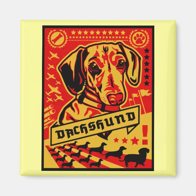 Dachshund Propaganda Magnet (Front)