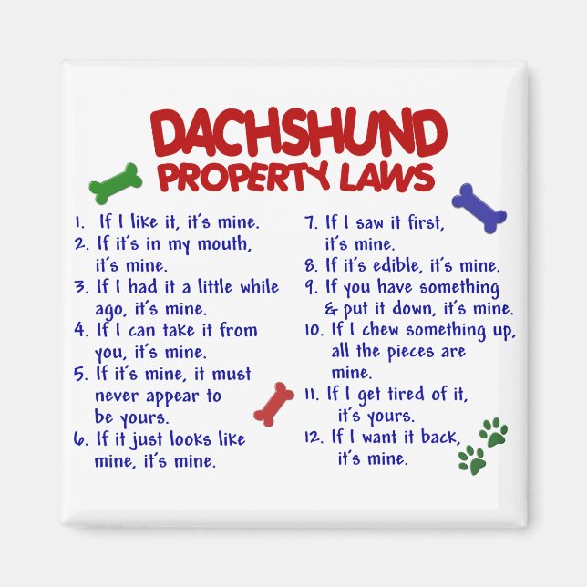 Dachshund Property Laws 2 Magnet (Front)