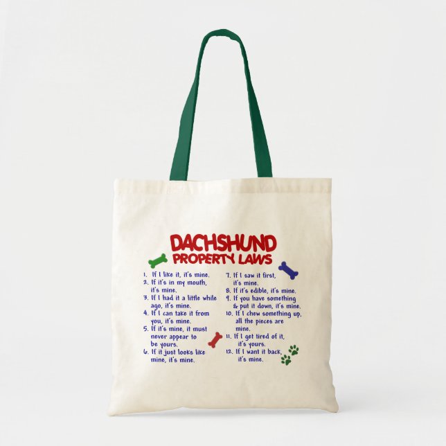 Dachshund Property Laws 2 Tote Bag (Front)