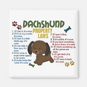 Dachshund Property Laws 4 Magnet