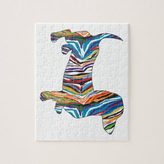 Dachshund - Psychedelic Zbra Doxie Jigsaw Puzzle