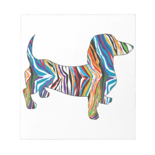 Dachshund - Psychedelic Zbra Doxie Notepad