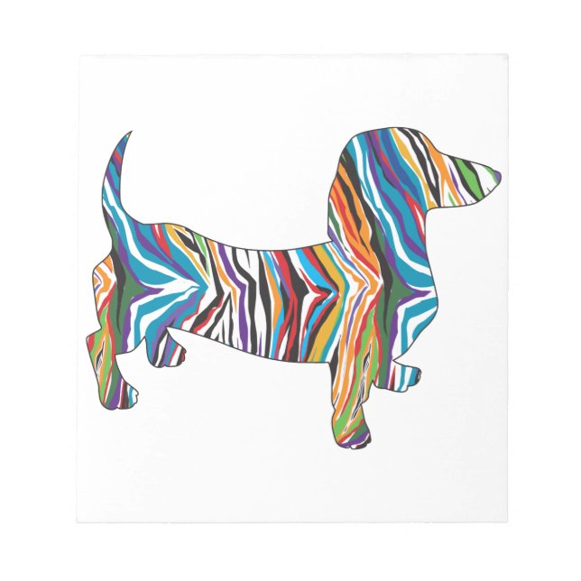 Dachshund - Psychedelic Zbra Doxie Notepad (Front)