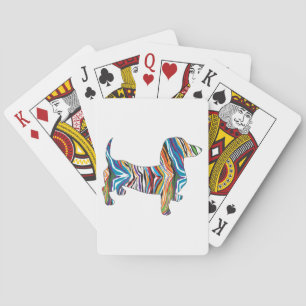 Dachshund - Psychedelic Zbra Doxie Playing Cards