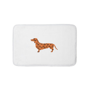 Dachshund Pumpkin Witch Bat Funny Spooky Halloween Bath Mat