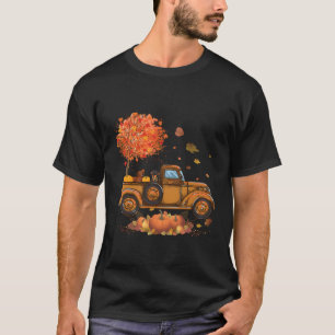 Dachshund Pumpkins Truck Autumn Leaf Fall Thanksgi T-Shirt