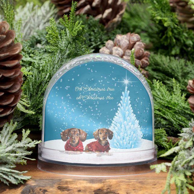 Dachshund Puppies Christmas Snowglobe (Winter)