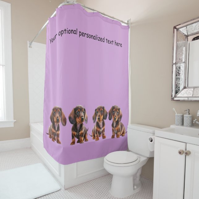 Dachshund Puppies Shower Curtain (In Situ)