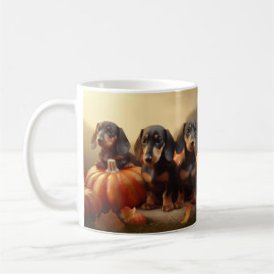 Dachshund Puppy Autumn Delight Pumpkin Coffee Mug